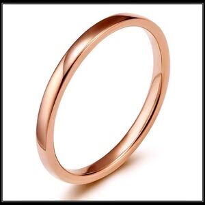 New Classic Rose Gold Stackable Band - Women's Minimalist Ring